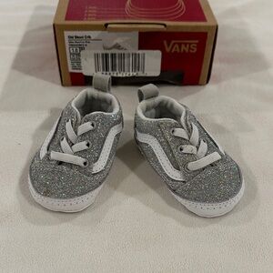 Brand New Vans Glitter Silver Infant Crib Shoes Soze 1.0.  F50